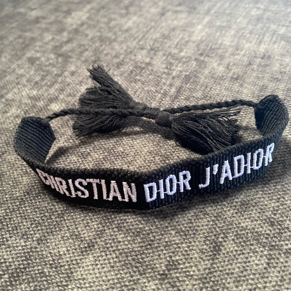 ❌SOLD❌ Friendship Bracelet with “Christian Dior J’Adior” embroidered.